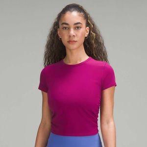 Lululemon All It Takes Short-Sleeve Shirt Nulu in Magenta Purple